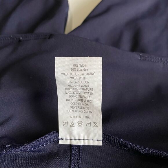 ZYIA Leggings Navy Blue Strap Deluxe High-Rise  7/8 24” Size 6-8 - Picture 10 of 15